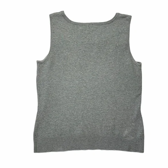 Vintage | Grey Cotton Blend Crew Neck Basic Knit Sweater Vest S - Picture 3 of 9